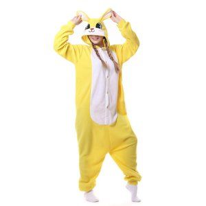 Yellow Rabbit Adult Onesie Pajama/Halloween Costume - NWOT